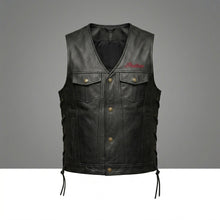 Load image into Gallery viewer, Indian Motorcycle Buffalo Leather Western Vest – Classic Rider Edition
