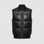 Naro Black Leather Puffer Vest – Buttery Soft Luxury Style