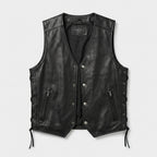 105th Anniversary Leather Motorcycle Vest – Laced Side Classic Edition