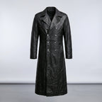 Men’s German Officer WW2 Style Leather Trench Coat – Classic Military Edition