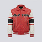 All Star Varsity Leather Bomber Jacket – Salvage Red Edition