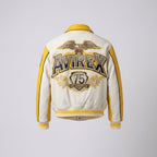 Aviators King Varsity Leather Jacket – Yellow & White Edition