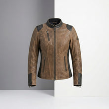 Load image into Gallery viewer, Women’s Gallun Triple Vent Leather Motorcycle Jacket – Harley Style Ride Fit
