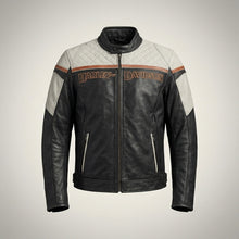 Load image into Gallery viewer, Men’s Classic Leather Biker Jacket – Harley Style Rider Edition
