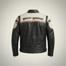 Load image into Gallery viewer, Men’s Classic Leather Biker Jacket – Harley Style Rider Edition
