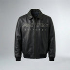 Men’s Street Collaboration Leather Bomber Jacket – Avirex Trap Style Edition