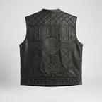 Men’s Black Embroidered Leather Vest – Pelle Pelle Urban Edition