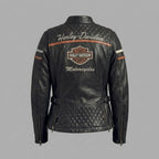 Women’s Miss Enthusiast Leather Motorcycle Jacket – Harley Style Classic Fit