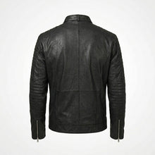 Load image into Gallery viewer, Men’s Classic Black Leather Jacket – Timeless Casual Biker Coat
