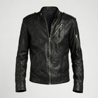 Classic Black Leather Jacket for Men – Timeless Genuine Leather Style