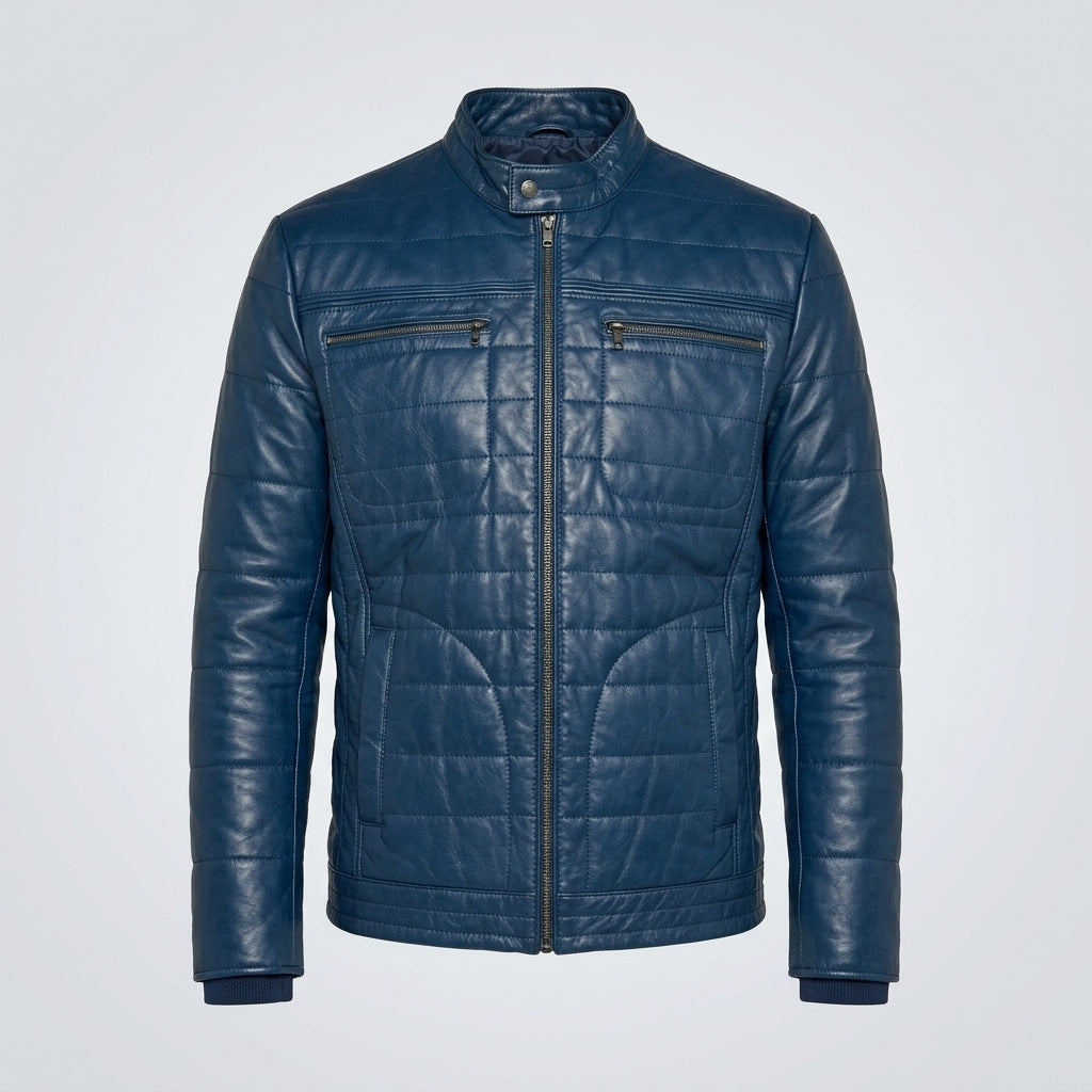 Men’s Classic Black Leather Jacket – Timeless Casual Biker Coat