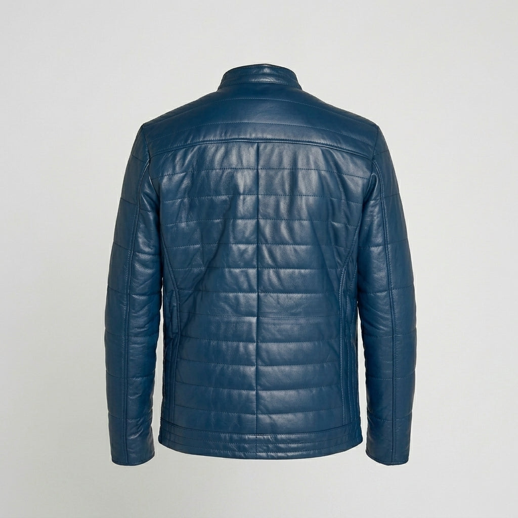 Men’s Classic Black Leather Jacket – Timeless Casual Biker Coat