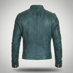 Men’s Distressed Cafe Racer Leather Jacket – Vintage Biker Motorcycle Jacket