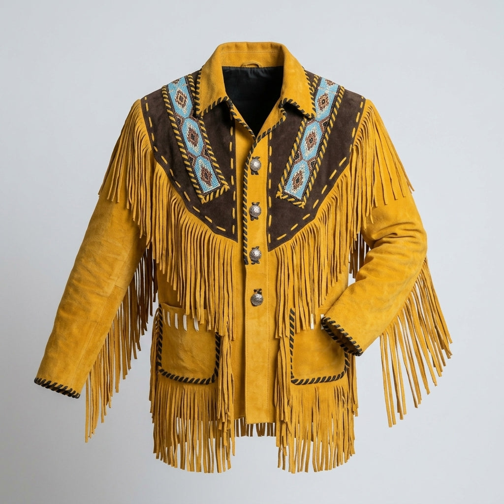 Authentic Men's Native American Western Leather Jacket