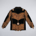 Authentic Western Leather Fringe & Beaded Jacket for Men
