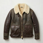 Men’s AN-J-4 Sheepskin Jacket – Premium Military Aviator Flight Coat
