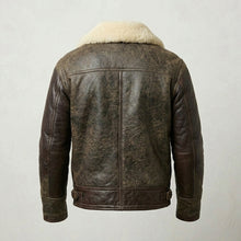 Load image into Gallery viewer, Men’s AN-J-4 Sheepskin Jacket – Premium Military Aviator Flight Coat
