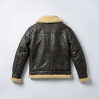 Men’s Dark Brown B3 Military Shearling Bomber Jacket – Premium Aviator Flight Coat