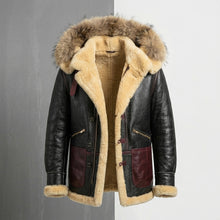 Load image into Gallery viewer, Men’s B3 Shearling Bomber Jacket – B7 Sheepskin Military Fur Coat
