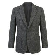 Load image into Gallery viewer, Men’s Gray Herringbone Wool Blazer – Classic Tailored Waverly Sport Coat
