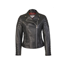 Load image into Gallery viewer, Ladies Real Leather Black Fashion Biker Style Jacket Leather Outlet
