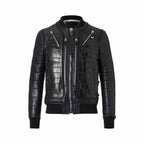 Leather Black Bomber Crocodile Leather Jacket Leather Outlet
