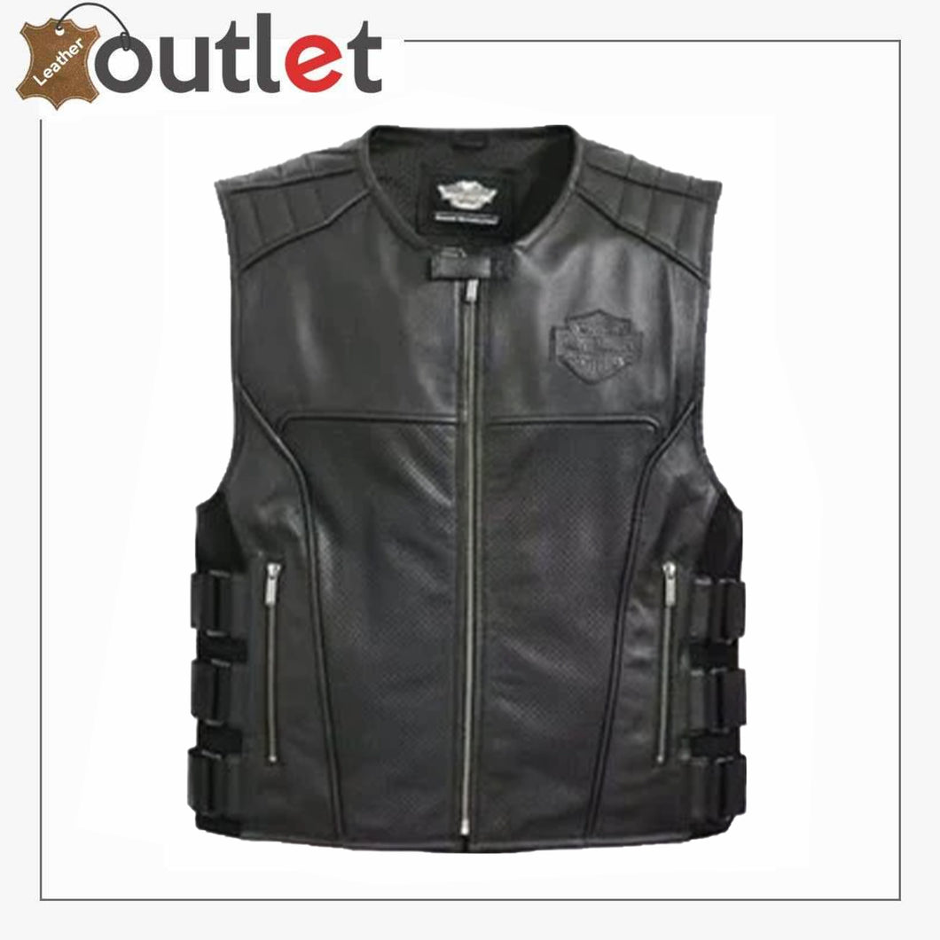 Leather Harley Davidson Leather Vest for Men