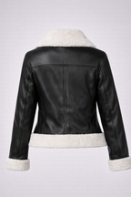 Women's Black Leather Shearling Jacket