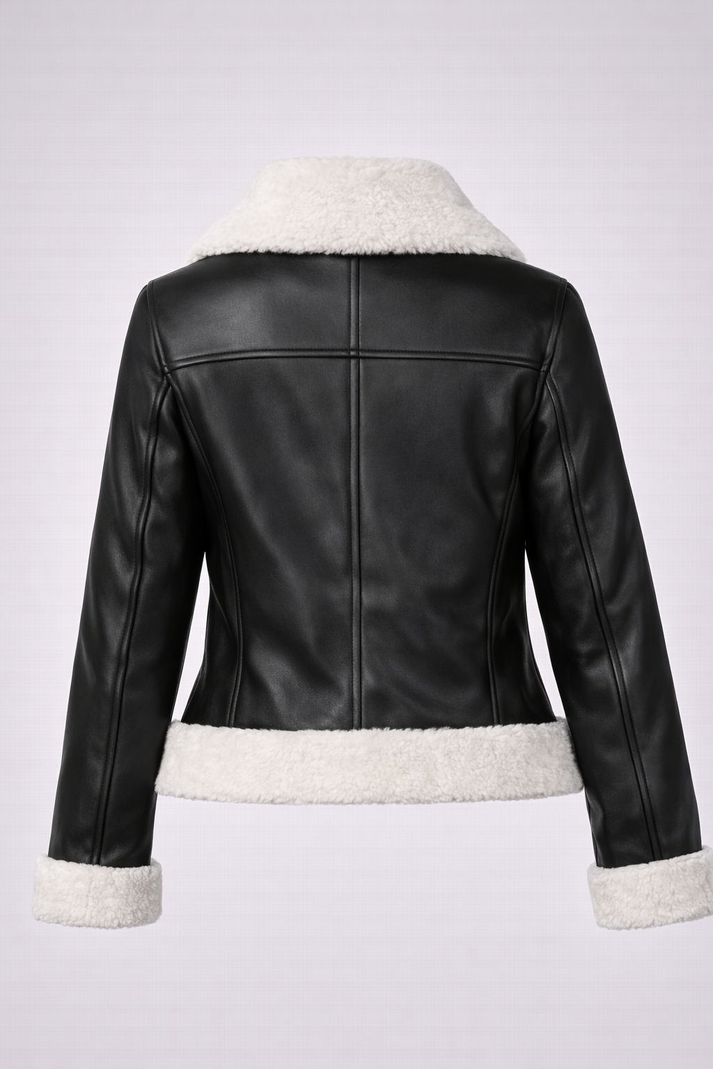 Women's Black Leather Shearling Jacket