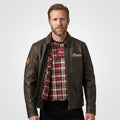 Men’s Custom Star Detail Leather Moto Jacket – Premium Biker Performance Gear