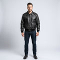 Men’s Vintage A2 Flight Leather Jacket – 80s Military Aviator Bomber Coat