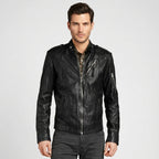 Classic Black Leather Jacket for Men – Timeless Genuine Leather Style