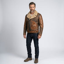 Load image into Gallery viewer, Men’s RAF B3 Aviator Shearling Leather Bomber Jacket – Flying Flight Coat
