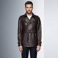 Men’s Double Breasted Lamb Leather Belted Waist Coat