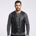 Men’s California Style Motorcycle Leather Vest – Biker Riding Vest