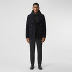 Men’s Dark Blue Wool Navy Peacoat – Classic Double Breasted Winter Coat