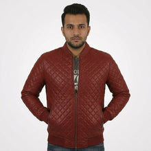 Laden Sie das Bild in den Galerie-Viewer, Men’s Shaker Leather Bomber Jacket – Shearling Collar Aviator Coat
