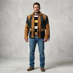 Men’s Cowboy Western Fringed Brown Leather Jacket