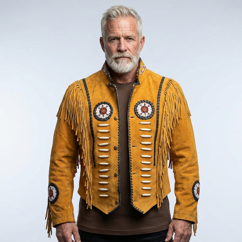 Authentic Western Leather Indian Carnival Jacket for Men