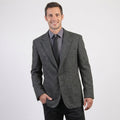 Men’s Gray Herringbone Wool Blazer – Classic Tailored Waverly Sport Coat