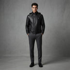 Men's Black Billionaire Hooded Leather Jacket