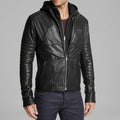Men Slim Fit Black Leather Jacket