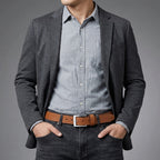 Tan Leather Belt with Silver Buckle