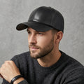 Black Leather Premium Cap for men