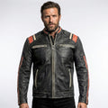 Men's Vintage Distressed Cafe Racer Leather Jacket