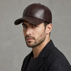 Brown Leather Premium Cap For Men