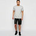 Men’s Matte Black Leather Shorts – Premium Elastic Waist Luxury Shorts