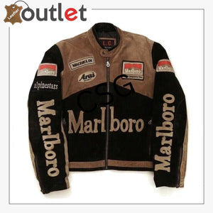 Marlboro Cafe Racer Leather Jacket for Men Leather Outlet