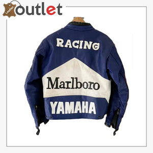 Marlboro Racing Blue & White Motorcycle Leather Jacket