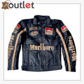 Marlboro Vintage Leather Racing Biker Leather Jacket Leather Outlet